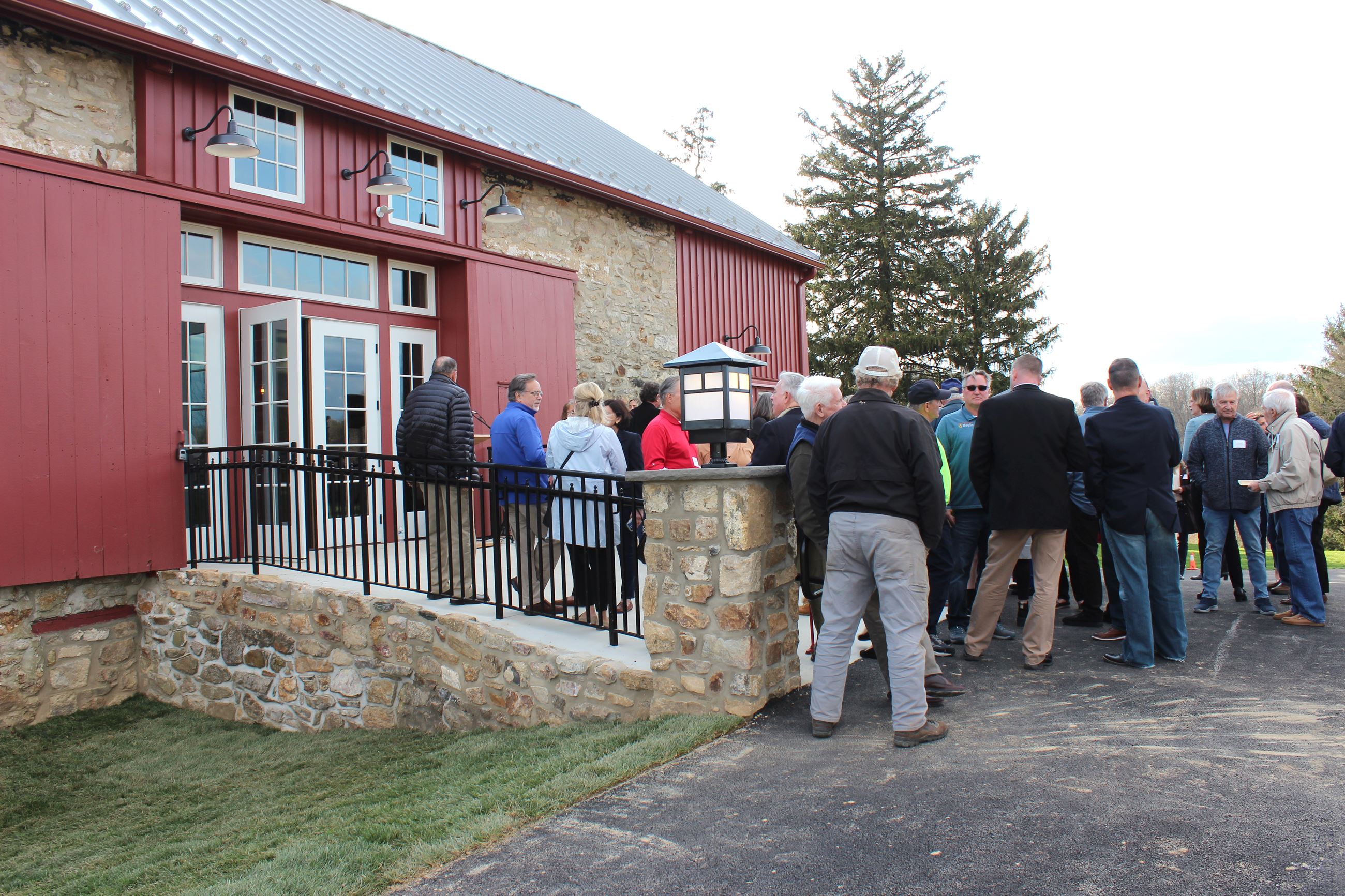Barn Ribbon Cutting Crowd